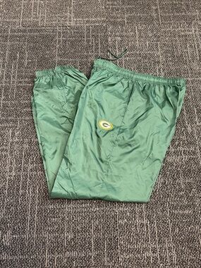 Vintage Game Day Green Bay Packers Pants Mens XL Windbreaker Nylon 90s Y2K